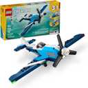 LEGO Creator 3 in 1 Aircraft Race Plane Toy - Building Toy with 3 Building Options, Airplane, Fighter Jet, or Helicopter - Gift Idea for Kids, Boys and Girls, Ages 7+ - 31160
