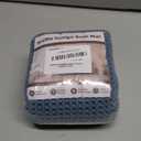 RESARE Waffle Bath Mat - Super Absorbent Non Slip Machine Washable Boho Bath Rugs with Tassels, Upgraded Bordered Design, 17"x24" Blue