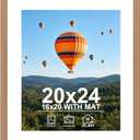 JCJMY 20x24 Picture Frame with 16x20 Mat, Display Photo 16x20 with Mat or 20 x 24 Without Mat, Wall Hanging Large 20 by 24 Poster Frame with Plexiglass, Rustic Brown