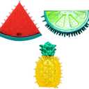 3Pack Freezable Pet Teether Cooling Chew Toy Summer Fruit Lemon Pineapple Watermelon Design Durable Bite-Resistant Dog Cooling Chew Toys for Dogs Teething Toy for Puppies
