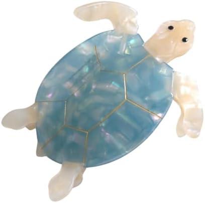Fashion Sea Turtle Hair Clip,Acetate Hair Claw,Small Hair Clips for Women,Cyan