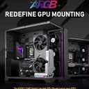 EZDIY-FAB Shield ARGB Upright GPU Mount with PCIe 5.0 Riser Cable, Vertical GPU Bracket Support RTX 50 Series, 20 Degree Adjustable Angle, Magnetic & Fan-Slot Installation, 5V ARGB Sync White 400mm