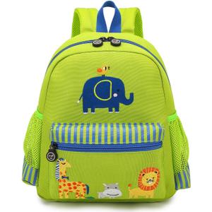 willikiva Cute Zoo Little 3d Backpack Kids Backpack for Boys and Girls Toddler Backpack Waterproof Preschool(Green Zoo)