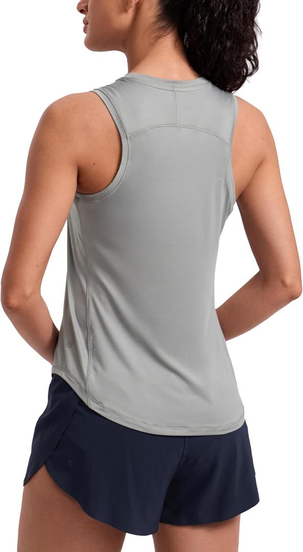 CRZ YOGA Lightweight Workout Tank Tops for Women - Athletic Running Sleeveless Shirts Racerback High Neck T-Shirt XS