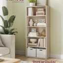 VASAGLE Custos Collection - Bookshelf, 5-Tier Bookcase, Book Shelf, Open Storage Shelf, 9.4 x 23.6 x 52.8 Inches, for Living Room, Home Office, Dinning Room, Natural Beige ULBC165L01