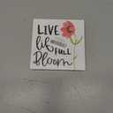 Spring Decor Sign, Live Life In Full Bloom Wooden Sign With Metal Stand, For Home Bedroom Office Desk Shelf Table Decor, Spring Gifts For Family Friend Coworker, A34