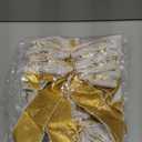 Soulchen 12 Pcs White and Gold Christmas Bows 6 Inch Ivory Faux Fur Wired Ribbon Bows for Christmas Tree Decoration, Garlands and Wreaths, Gift Wrapping, DIY Crafts, Home Decor