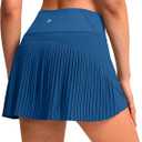 Women's Quick Dry Pleated Tennis Skirts Mid Waisted Cute Athletic Workout Running Sports Golf Skorts Volleyball, Size S