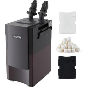 VEVOR 317GPH Canister Filter, 3-Stage External Aquarium Filter with Powerful Pump, Water Circulation Cleaning Machine with Media for Large Fish Tanks and Aquariums Up to 100 Gallons, for Freshwater