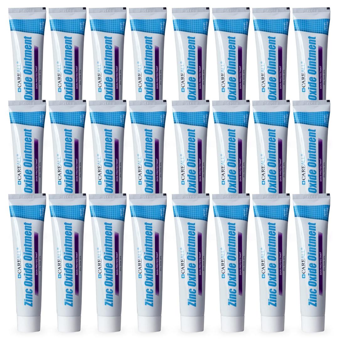 CareAll Zinc Oxide 20% Skin Protectant Barrier Ointment 2 oz (24 Pack), Relieves, Treats and Prevents Minor Skin Irritations due to Diaper Rash. Helps Seal Out Wetness. Protects Chafed Skin