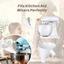 2 x 2PCS Flour Funnel for Kitchen Aid Mixer, 2026 New Plastic Funnel with Easy-Pour Attachment Fits Tilt-Head 4.55 Qt (KSM150), No Mess Baking Tool for Flour, Sugar, and Egg Liquid