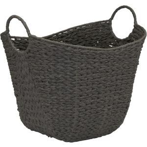 Household Essentials Paper Rope Basket with Handles, Natural Woven Woven Storage Basket, Great for Decoration or Organization