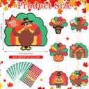 Soulchen 30 Set Glitter Mosaic Turkey Craft Thanksgiving Fall Turkey Craft Kit DIY Glitter Mosaic Ornament Make Your Own Autumn Crafts for Harvest Party Classroom Home Activities Gift Project