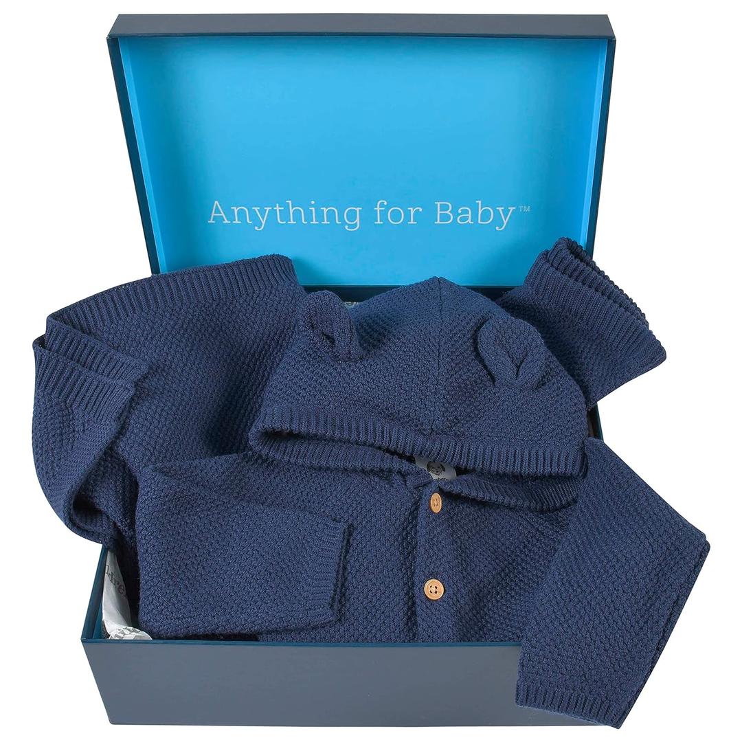 Gerber Unisex Baby 3-Piece Knit Clothing Gift Set Navy Newborn