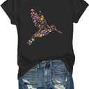 Subtle Anti Trump Floral Hummingbird Hidden Message T-Shirt, Medium