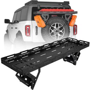 Spare Tire Utility Cargo Basket Rack Storage Tray Replacement for 1976-2024 Jeep Wrangler JK JL TJ YJ CJ with 30" to 40" Spare Tire