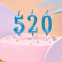 PHD CAKE 10-Pieces Blue Numeral Birthday Candles, Cake Numeral Candles Number 0-9 Glitter Cake Topper Decoration for Birthday,Wedding Anniversary,Party Celebration