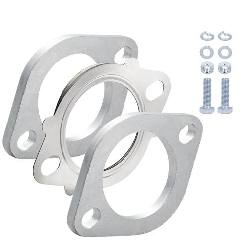 YRAG-PART Universal Fit 2 Bolt 2.5 Inch Exhaust Flange Repair Kit Gasket with Bolts and Nuts Exhaust Flange Connection Kit,2.5 Exhaust Flange Repair Kit for 2.5“OD Pipes (2.5")