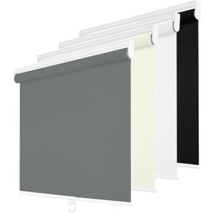 Changshade Blackout Roller Shades Cordless for Windows, 100% Room Darkening Window Blinds for Bedroom, Thermal Insulated UV Protection, Easy Install Pull Down Shades for Home,34Wx72H,Grey