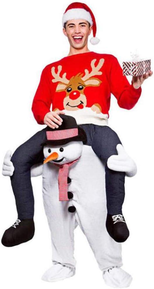 Ride On Snowman Mascot Costume Christmas Outfit Xmas Snowman Dress Adult