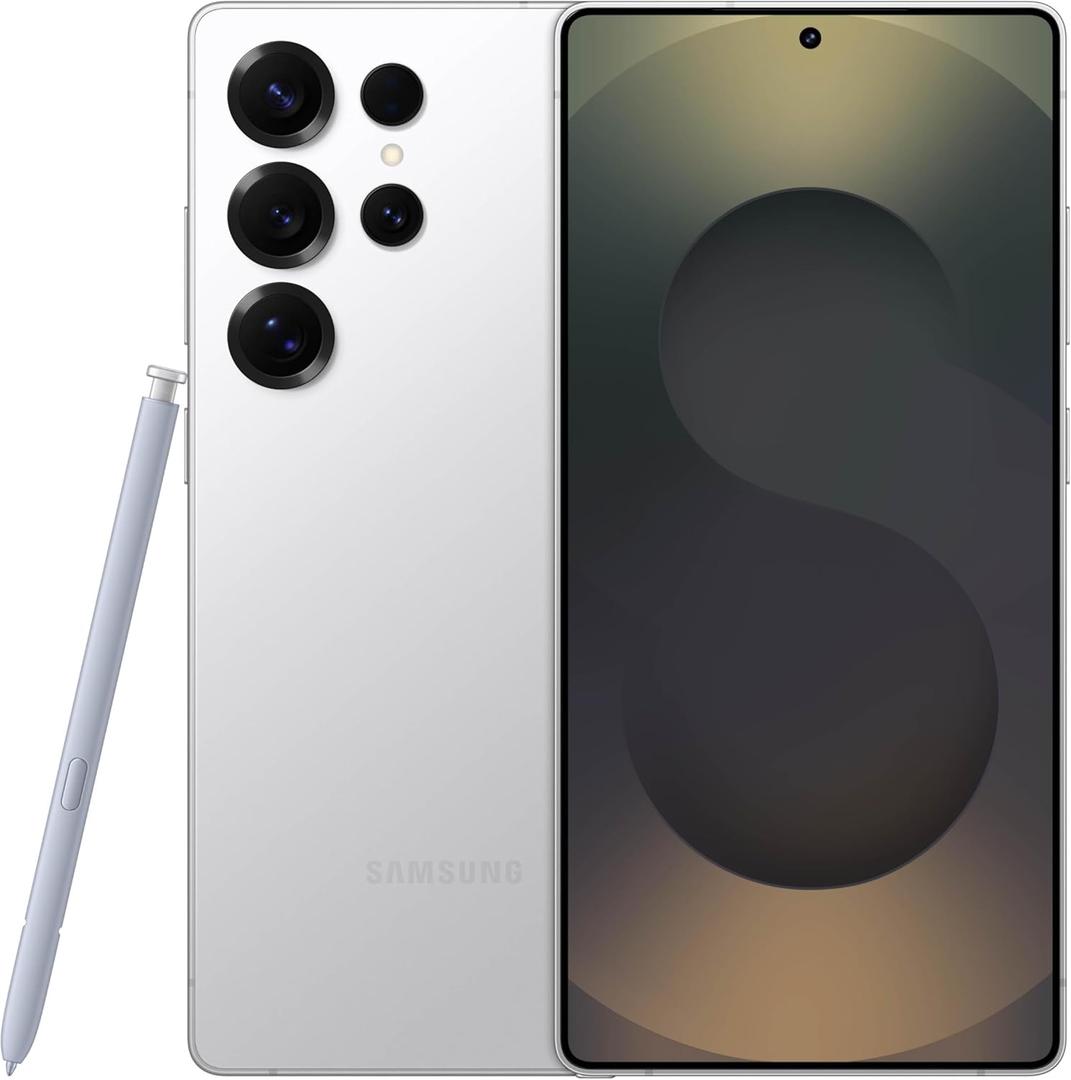 Samsung Galaxy S25 Ultra 512GB AI Smartphone, Unlocked Android, AI Night Mode Camera, Snapdragon 8 Elite Fast Processor, 5000mAh Battery, Built-in S Pen, 2025, UTitanium Whitesilver