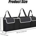 Car Trunk Organizer and Storage, Backseat Hanging Trunk Organizers and Storage, Waterproof Collapsible Cargo Large Bag with 4 Pockets, Car Interior Accessories for SUV, Truck (Black)
