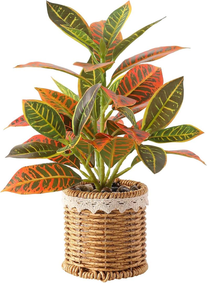 Nubry Fake Plants Artificial Potted Plants with Weaved Pot for Shelf & Table Desk | Perfect for Home Office Bathroom Farmhouse Room Coffee Table Decor 10
