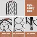 Small Wine Racks Countertop. Stylish Wine Holder Countertop with Modern Arched 6-Bottle Metal Wine Rack Design.Wood Handle.Effortless Assembly, Perfect for Cabinet,Bar &Kitchen (Black)