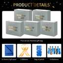 Linelglobal 5 Sense Gift Bag for Men Women with Tissue Paper, 12.6" Anniversary Bag for Him Her Birthday Blue Grey