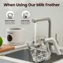 Large Electric Milk Frother and Steamer, 16.9oz/500ml Milk Steamer and Frother for Latte or Hot Chocolate, Dishwasher Safe, BPA Free, 6 Functions, Enjoy Perfect Milk Froth in 2 Min (White-Glass)