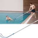 Telescopic Pool Rescue Pole, Extendable 9.8ft Water Safety Pole with Lifesaving Hook, Pool Rescue Equipment for Swimming Pools, Retractable Safety Rescue Pole for Emergency Water Rescue