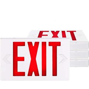 SPECTSUN 4 Pack Led Exit Sign with Battery Backup, Hradwired Red Exit Light LED - 4 Pack, Lighted Exit Sign Bulb/Exit Combo Light/Battery Exit Sign/Lighted Exit Sign Battery Powered