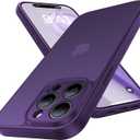 Shockproof for iPhone 15 Pro Max Case, [Camera Protection] [Military-Grade Drop Protection] Protective Anti-Yellow Slim Translucent Skin-Friendly for iPhone 15 Pro Max Phone Case, Purple