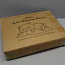 Cat Hammock with Industrial-Grade Suction Cups - Solid Pine Wood Seat, Soft Cushion - 42 Lb Capacity (Medium, Brown/White)