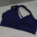 Women's Halter Sports Bra Bikini Top V-Neck Bathing Suit Tops Supportive Swim Top Ribbed Swimsuit Swimwear Tops Only, Size S