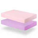 Biloban Pack and Play Sheets Fitted, 2 Pack Pack and Play Sheet Fits for Graco Pack n Play Mattress, Neutral Playard Sheets for Baby Boys and Girl, Pink & Violet, 38"L x 26"W