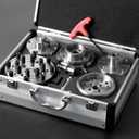 NCK-3.75ZN/S1 Wood Lathe Chuck 3-3/4" Self Centering Chuck Set 1x 8TPI Direct Thread with locking set screws for reverse turning, 5 Sets 4-jaws in Aluminum Case.