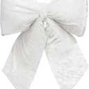 KI Store White Extra Large Plush Velvet Bows 16.5-Inch Christmas Bow Tree Topper for Christmas Tree Decoration Wedding Door Window Decor