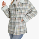 Dokotoo Winter Coats for Women Button Down Plaid Flannel Shirts Warm Sherpa Fleece Jacket size S