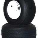 AutoForever 18x8.50-8 Lawn Mower Tires & Rims Lawn Mower Ridings Garden Tractor Turf Tires B 4 Lug 4" Center, 2.83" Center Bore,White Wheel 18x8.5x8 Turf Tires 4PR for Golf Cart Set of 2