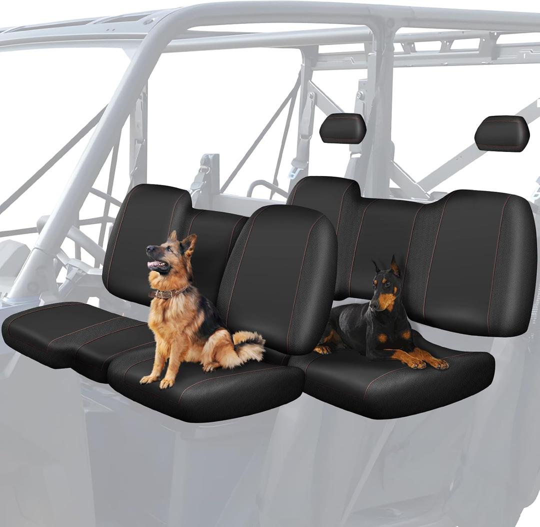 BORDAN UTV Waterproof Seat Cover for Polaris Ranger Crew XP 1000 2017-2021/Polaris Ranger Crew 1000 Premium 2020-2023, Heavy Duty 1680D Seat Covers for UTV