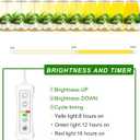 Plant Grow Light for Indoor Plant,Bamboo Mini LED Grow Light Garden,Height Adjustable,Automatic Timer with 8/12/16 Hours1 Pack