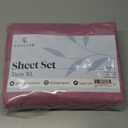 LuxClub 4 PC Sheet Set Bed Sheets Deep Pockets 18" Eco Friendly Wrinkle Free Cooling Machine Washable Hotel Bedding Silky Soft - Light Plum Twin XL
