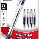 Pentel RSVP Ballpoint Pen, Fine Line, (0.7mm), Blue Ink (BK90BP5C) (Pack of 1, 5 Count Total)