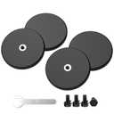 Magnetpro 4 Pieces Strong Rubber Coated Mounting Magnets Anti-Scratch, 30 LBS of Adhesive Power, Magnetic Assembly Base for Light Strips and Additional Mirrors The Outdoor Area