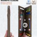 BULLIANT Slim Wallet For Men 12Cards,Magnetic Flip Build-in Money Clip Airtag Compatible-RFID Blocking