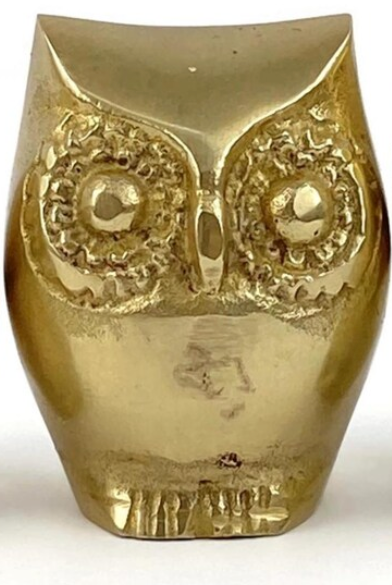 SET OF 3 GOLD OWLS