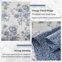 SOElinens Oversized King Bedspread 120x120 - Botanical Floral Farmhouse Reversible California King Quilt Set, 3-Piece Lightweight Thin Comforter Coverlet Set, 100% Cotton, Cal King, Blue/Off White