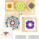 SGIBYN 18" x 18" Crochet Blocking Board 4-in-1, Magnetic Splicing Large Granny Square Blocking Board with 40 5.9" Pegs for Crochet Knitting Projects,Gifts for Crocheters