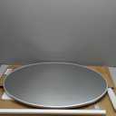 20x30 Oval Mirror Round Full Length Wall Mounted Hanging or Against Wall Metal Aluminum Alloy Frame Dressing Make-up Mirrors for Entryway Bedroom Bathroom Living Room 30 20 inch Silver